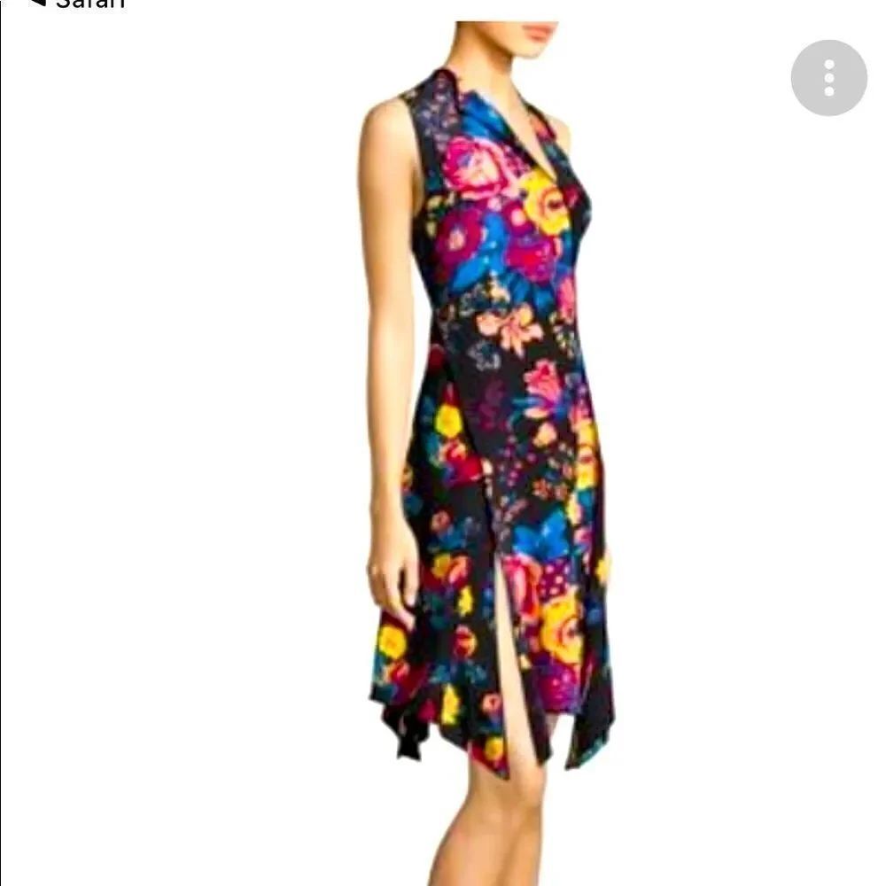Diane Von Fursenberg asymmetrical hem silk floral dress